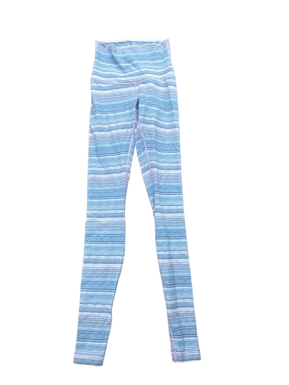 Lululemon High Waisted Striped Wunder Under size 2 Purple/Blue 31” inseam